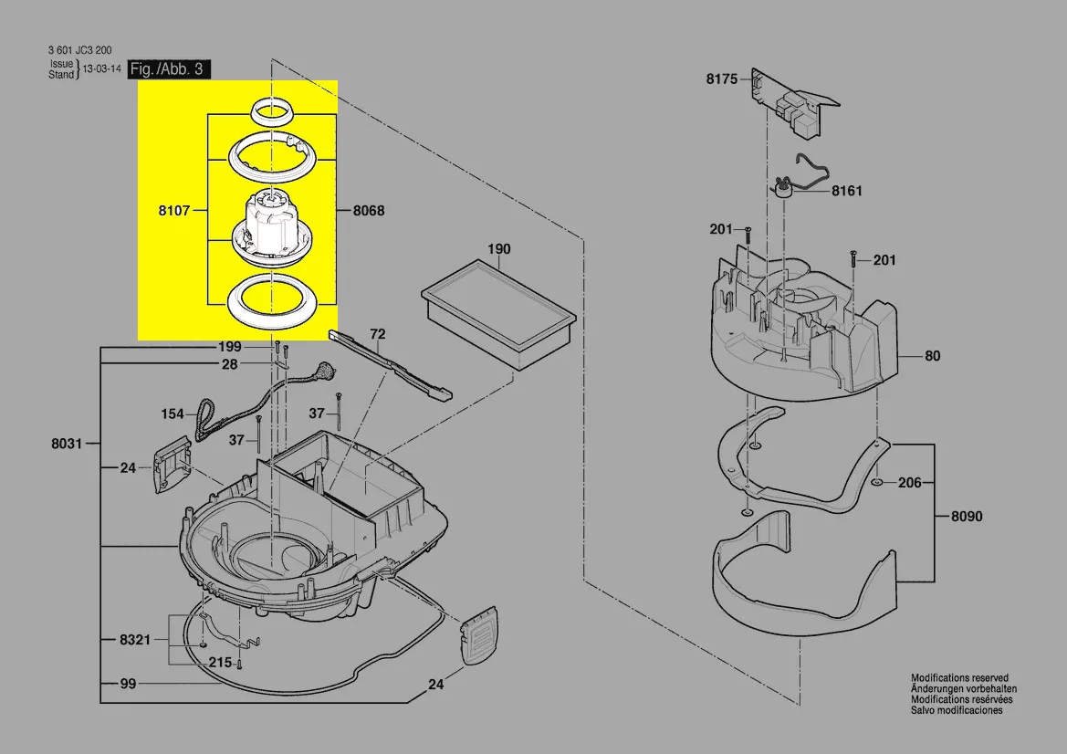 moteur réf. 2 609 200 415 Bosch